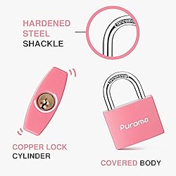 Puroma Lock Keyed Padlock, 2 Pack Aluminum Locks