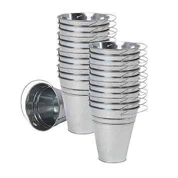 Artcreativity Large Galvanized Metal Buckets With Handles Garden