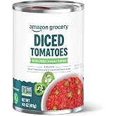 Amazon Grocery, Diced Tomatoes with Mild Green Chilies, 14.5 Oz