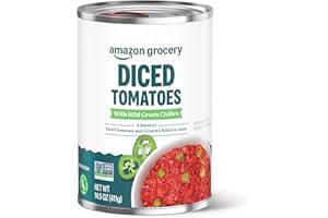 Amazon Grocery, Diced Tomatoes with Mild Green Chilies, 14.5 Oz (Previously Amazon Fresh, Packaging May Vary)