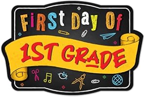 Soul Décor First Day of First Grade School Photo Picture prop, Cute and Creative First Day of School Picture Idea, Black Board Sign | Unbreakable Plastic | Made in the USA