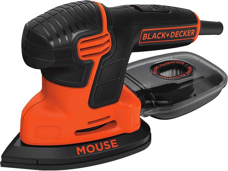 BLACK+DECKER Mouse Sander 120W KA2500K-GB with Kit Box & 9 Accessories