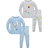 ZEBZOO Boys Pajamas 4-Piece Pyjama Set for Kids Boys Clothes 3-12 Years PJs
