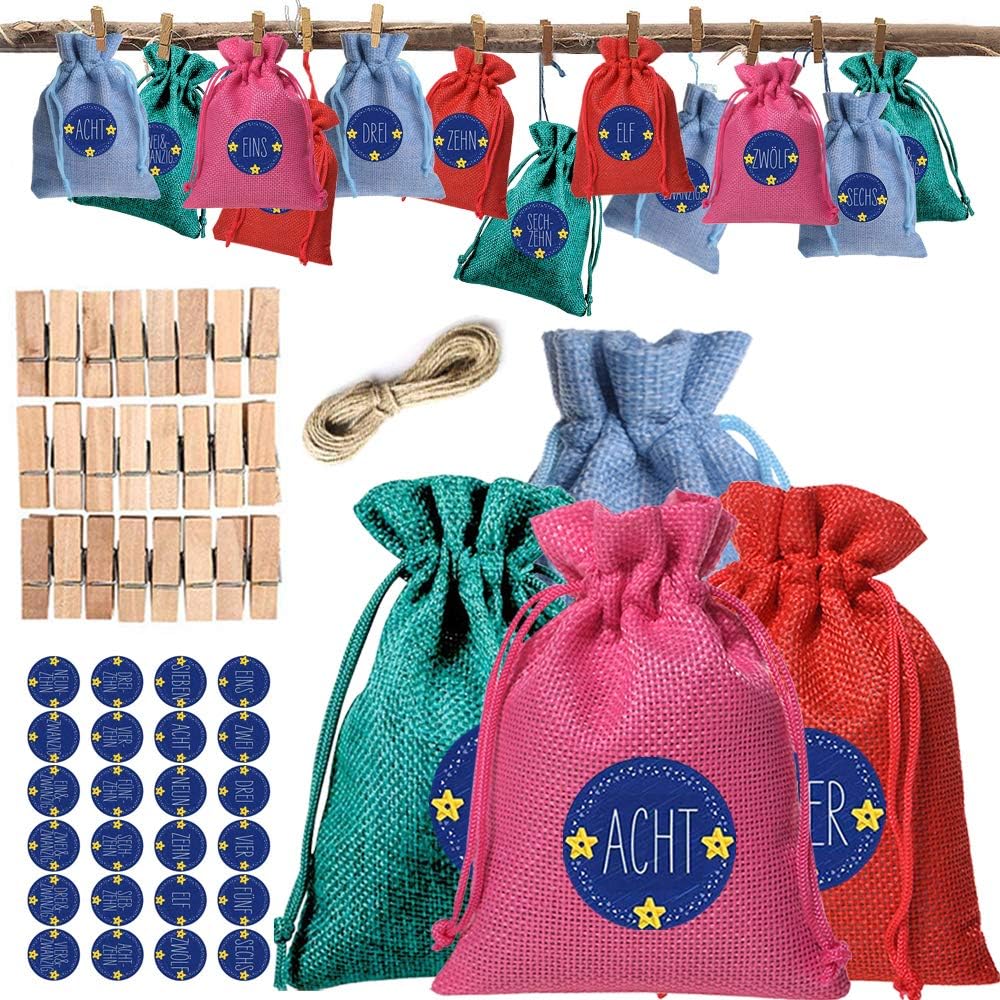 Pajoma Adventskalender Becher Set - 24 Weihnachtskalender Zum Selbstbefüllen