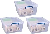 Really Useful Box Nestable 17.5 Litre Clear Pack of 3 Storage Boxes view 4