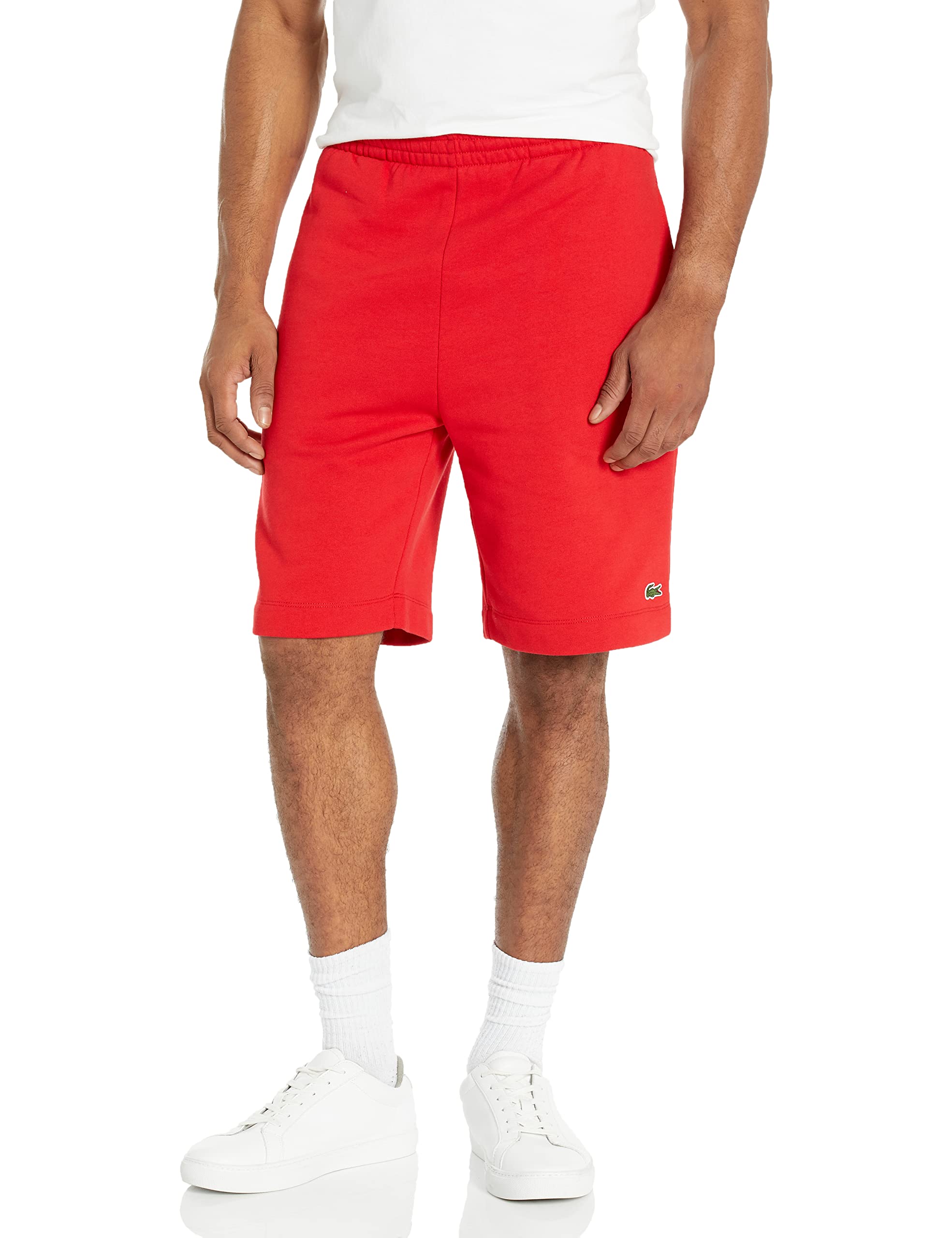 Lacoste Men’s Regular Fit Fleece Shorts, Red, 4X-Large