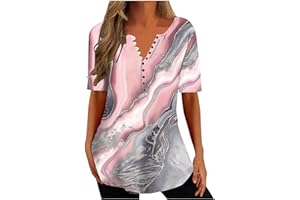 ARICY Womens Tops Dressy 3/4 Sleeve Summer Short Sleeve T-Shirts Ladies Graphic Vintage Tunic Basic Tees Trendy Casual Work Blouse