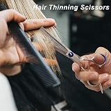 ZYNWEAI 6 Inch Haircut Scissors Set - Straight & Thinning Steel Never Needs view 5