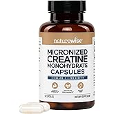 NatureWise Micronized Creatine Monohydrate Pills, 2500mg Per Serving - Creatine for Women & Men - Pure, Unflavored, Supports Lean Muscle Mass, Endurance - 60 Capsules[30-Day Supply]