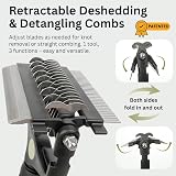 FurCare 3-in-1 Deshedding Dematting Detangling Pet Tool Green view 2