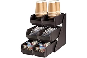 CURTA Black Versa Self Serve Condiment Bin Stand Set,3 Bins,2Pack