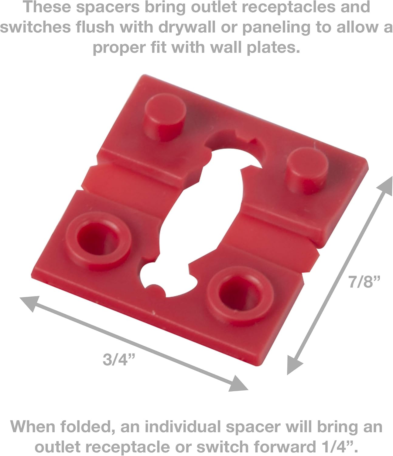 Gardner Bender GSP-24 24 Piece Switch and Receptacle Spacers, Red - Outlet Spacers - 