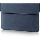 Allinside 13 Inch Laptop Sleeve Case for MacBook Air 13 2018-2025/MacBook Pro 13 2016-2022/Macbook Pro 14 2021-2024, Waterproof Matte PU Leather Horizontal Envelope Protective Case Cover, Navy Blue
