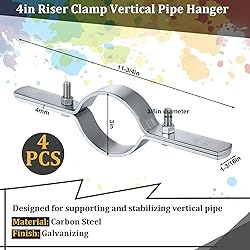 MorningRo 4 Pcs 3 Inch Pipe Riser Clamps Vertical