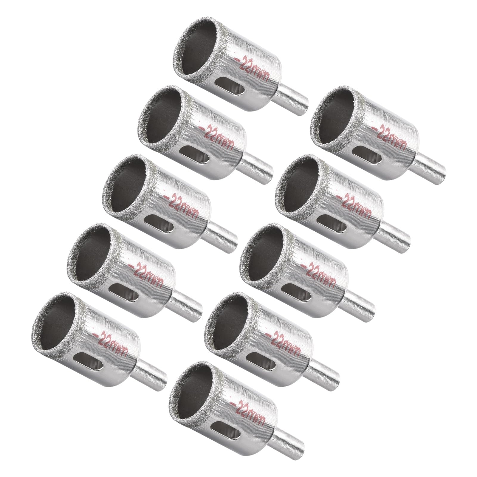 CoCud Diamond Hole Saws Drill Bits, 22mm / 7/8" Drilling Diameter, Nickel Plated Carbon Steel Drill Bit - (Applications: for Glass Ceramic Tiles Marble Stone), 10-Pieces