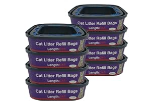 RUNDE 8 Pack Cat Litter Refill Bags Cartridge Compatible with Genie Cat Litter Standard and Plus Pails