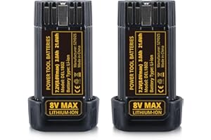 Xmenany 3000mAh Replacement for Dewalt 8v Battery Li-ion Battery Compatible with DEWALT DCB080 DCF680N1 DW4390 DCF680N2 DCF68