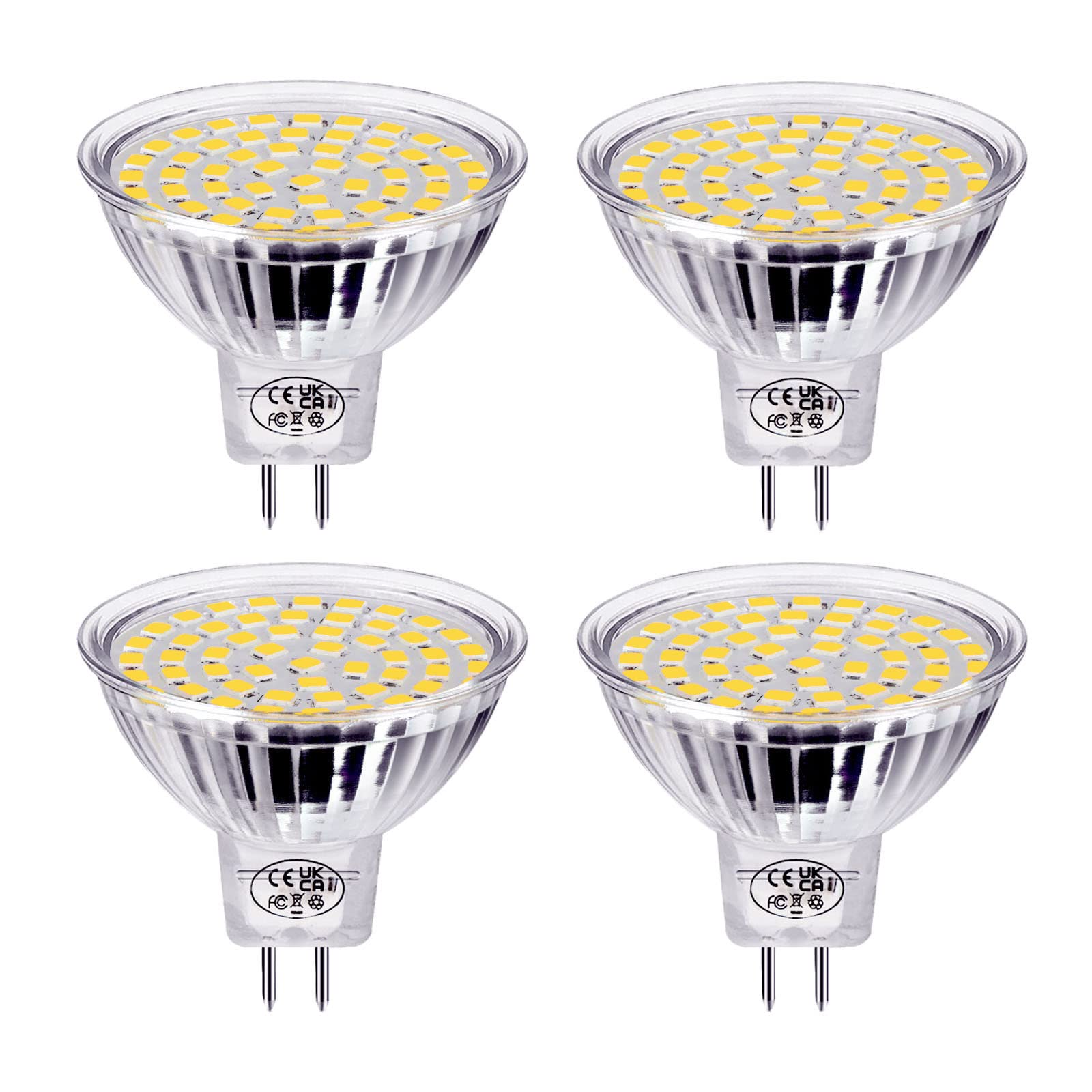 GVOREE 4 Pack MR16 LED Light Bulbs, 5W (Equivalent to 40W Halogen) GU5.3 4000K Natural White Spotlight,AC/DC 12-Volt,Non-dimmable