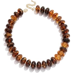 Elegance 11 designs Colorful Chunky Beaded Necklace for Women,Thick Acrylic Disc Bead Choker Statement Necklace Cute Trendy N