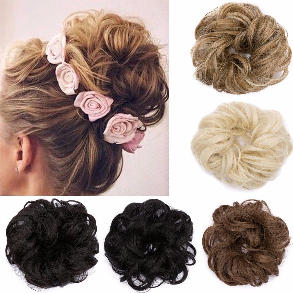 Hair Bun Extensions Wavy Curly Messy Dish Donut Scrunchie