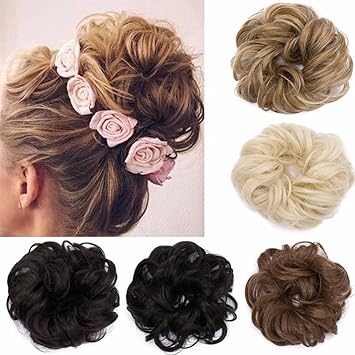 Hair Bun Extensions Wavy Curly Messy Dish Donut Scrunchie