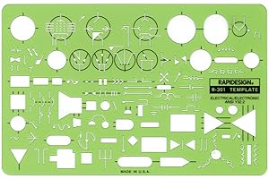 Rapidesign Standard Electrical/Electronic Symbols Template, 1 Each (R301)