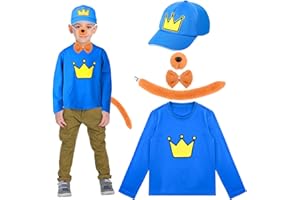 Kavoc 5 Pcs Blue Dog Costume Set Including Blue BaseCap Brown Dog Nose Bow Tie and Tail for Halloween Christmas Fancy Dress Up Supplies (XL)