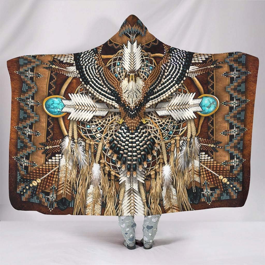 Native American Oversized Hooded Blanket For Kids & Adults Cozy Two