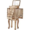 Emfogo Standing Jewelry Armoire, 7 Drawers & 2 Side Doors Jewelry Amoire Cabinet Standing with Top Flip Makeup Mirror, Jewelry Chest Jewelry Boxes