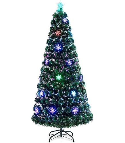 Amazon.com: Goplus 5ft Pre-Lit Fiber Optic Christmas Tree