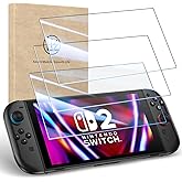 LK 3 Pack for Nintendo Switch 2 Screen Protector, Anti-Scratch, Full Coverage, 9H Hardness Tempered Glass Screen Protector for Nintendo Switch 2, Bubble-Free