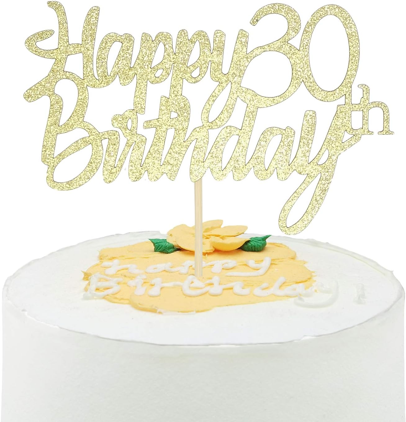 Sumerk Gold Glitter Happy 30th Birthday Cake Topper 30th Cake Topper for Birthday Anniversary Party Decorations - Pack of 1