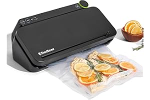 FoodSaver Premier Multi-Use Vacuum Sealer with Built-In Handheld Sealer, 1 Roll and 4 Bags, Matte Black