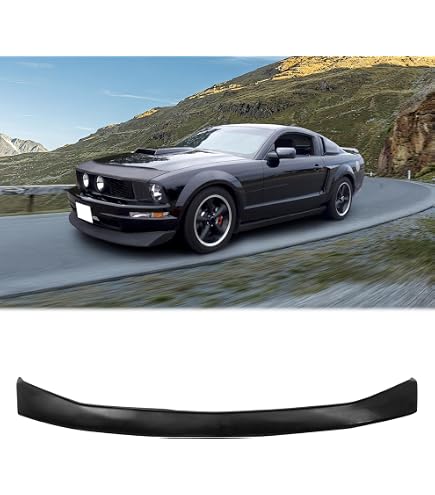 IKON MOTORSPORTS Front Bumper Lip For 2005-2009 Ford Mustang V6 - 3C Style Black PU Chin Spoiler