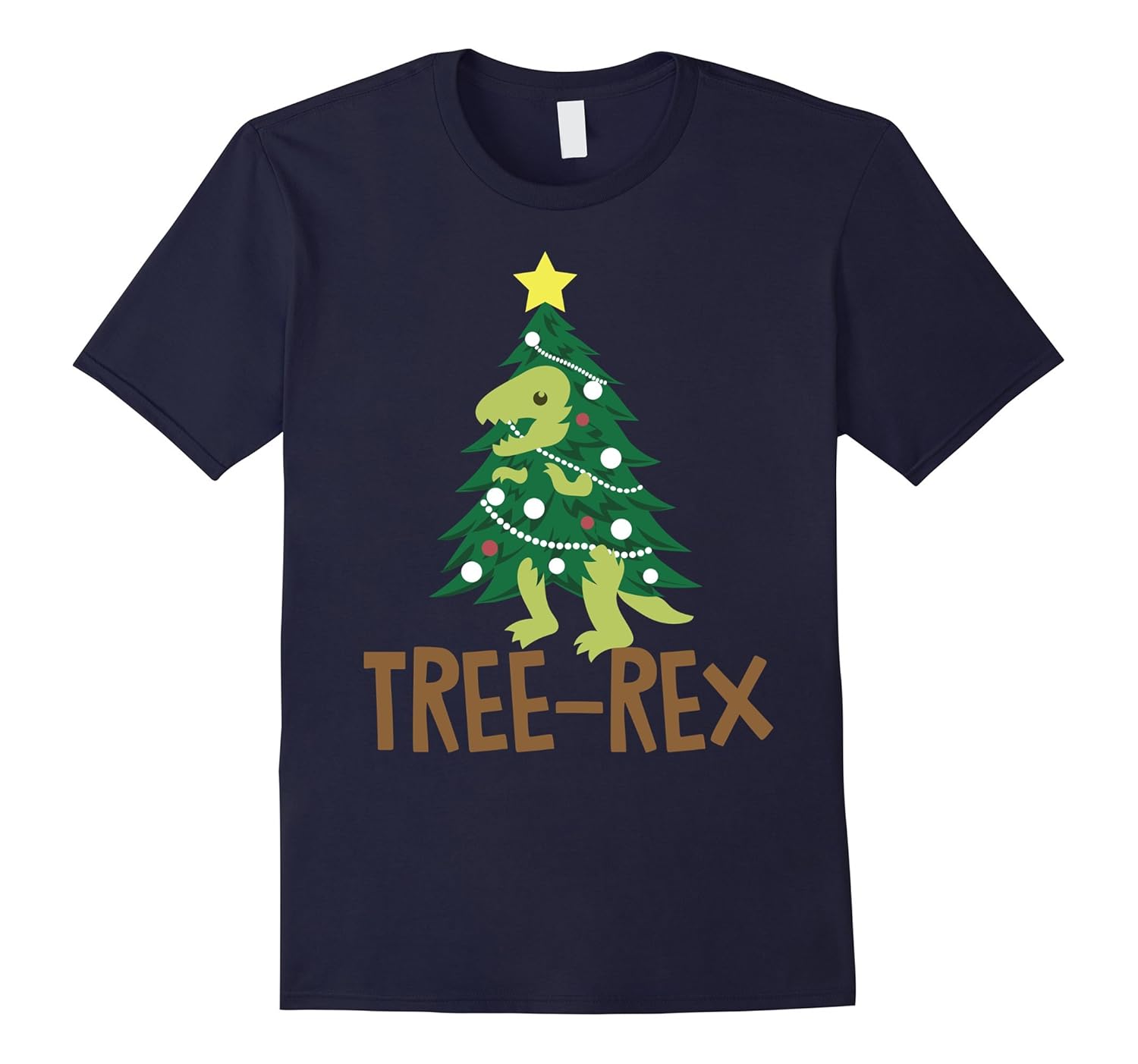 Tree-Rex Cute Funny Pun Christmas T-Rex Dinosaur T-Shirt-ANZ