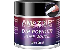 Pure White Nail Dip Powder 1oz, AMAZDIP Pro Dipping Nail System for Salon/DIY at Home, D1003