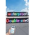 FTELEDLIGHT 40" x 8" Waterproof Scroll ing LED Sign - Full Color Double-Sided P10 High Resolution USB WiFi Programmable Digital Sign for Business Retail Shop Window Display