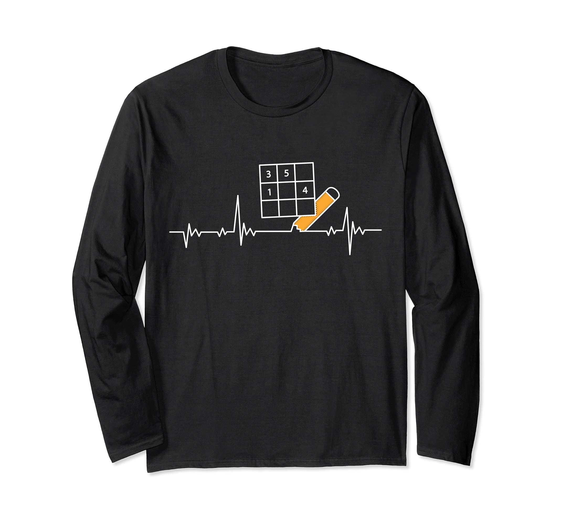 Sudoku Heartbeat Number Puzzle Game Sudoku Gift Long Sleeve T-Shirt