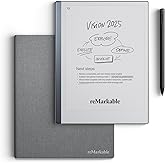 reMarkable Essentials Bundle – Gray | reMarkable 2 Paper Tablet | Includes Black and White 10.3” Writing Tablet, Marker Plus Pen with Eraser, Book Folio Cover in Gray Weave