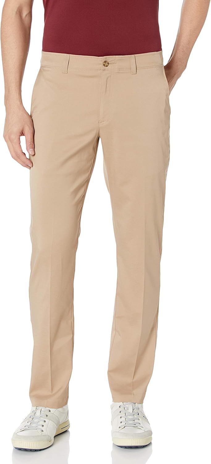 PGA Men's Big & Tall Flat Front Pant with Active Waistband Golf
