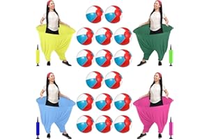 LaRandom Granny Pants Outdoor Game, Hilarious Inflatable Ball Relay Set with Granny Giant Stretchy Pants, Balls and Pump, Team Relay Family Reunion Party Field Game Set