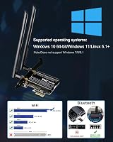 Ubit AX210 WiFi 6E Card 5400Mbps PCIe Intel Bluetooth 5.3 Desktop Windows 11/10 view 7