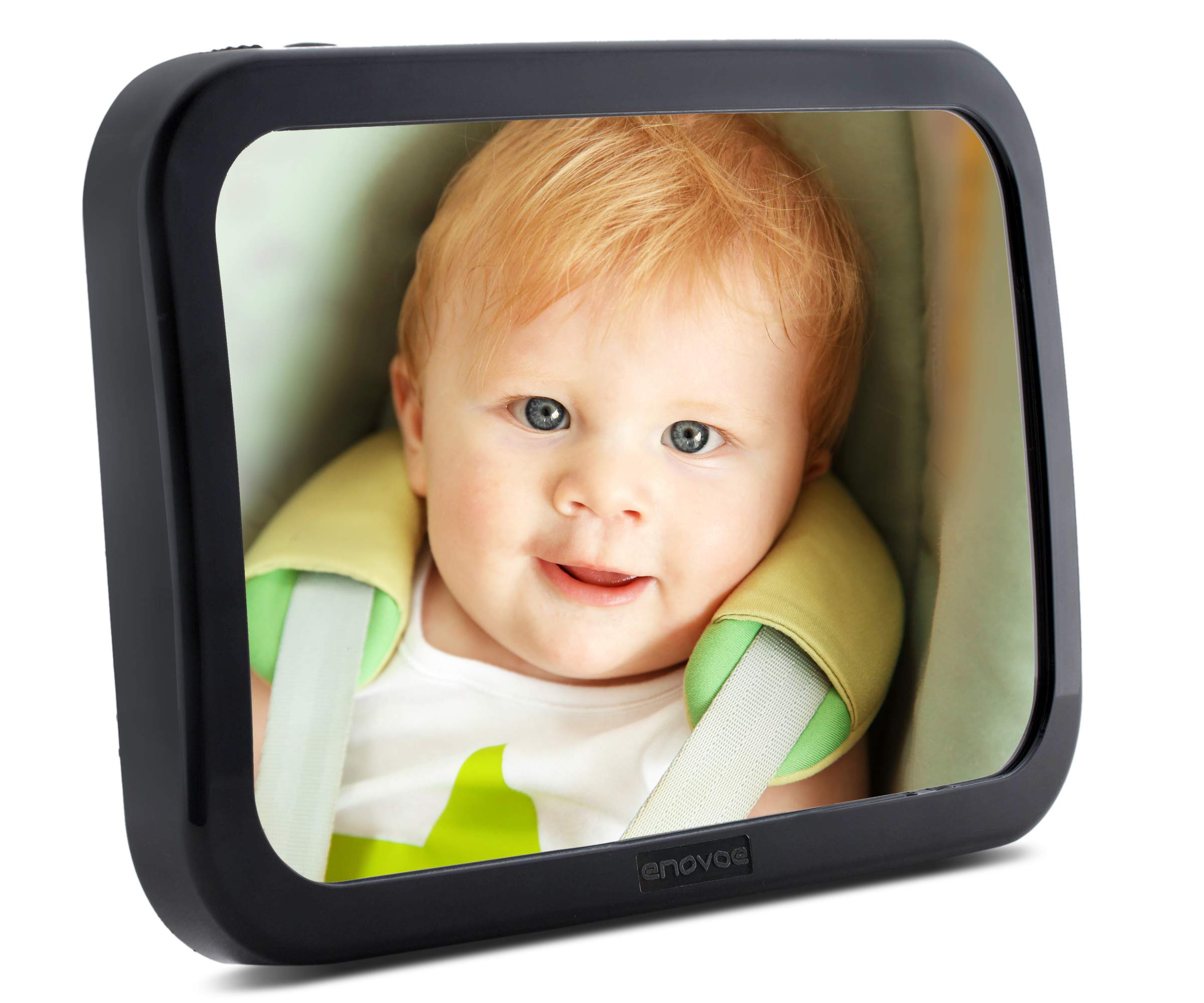 Enovoe Mirror for Baby Car Seat Rear Facing - 2 Pack - Wide Convex Back Seat Mirror is Shatterproof and Adjustable - 360 Swivel Backseat Carseat Mirror Helps Keep an Eye on Your Infant