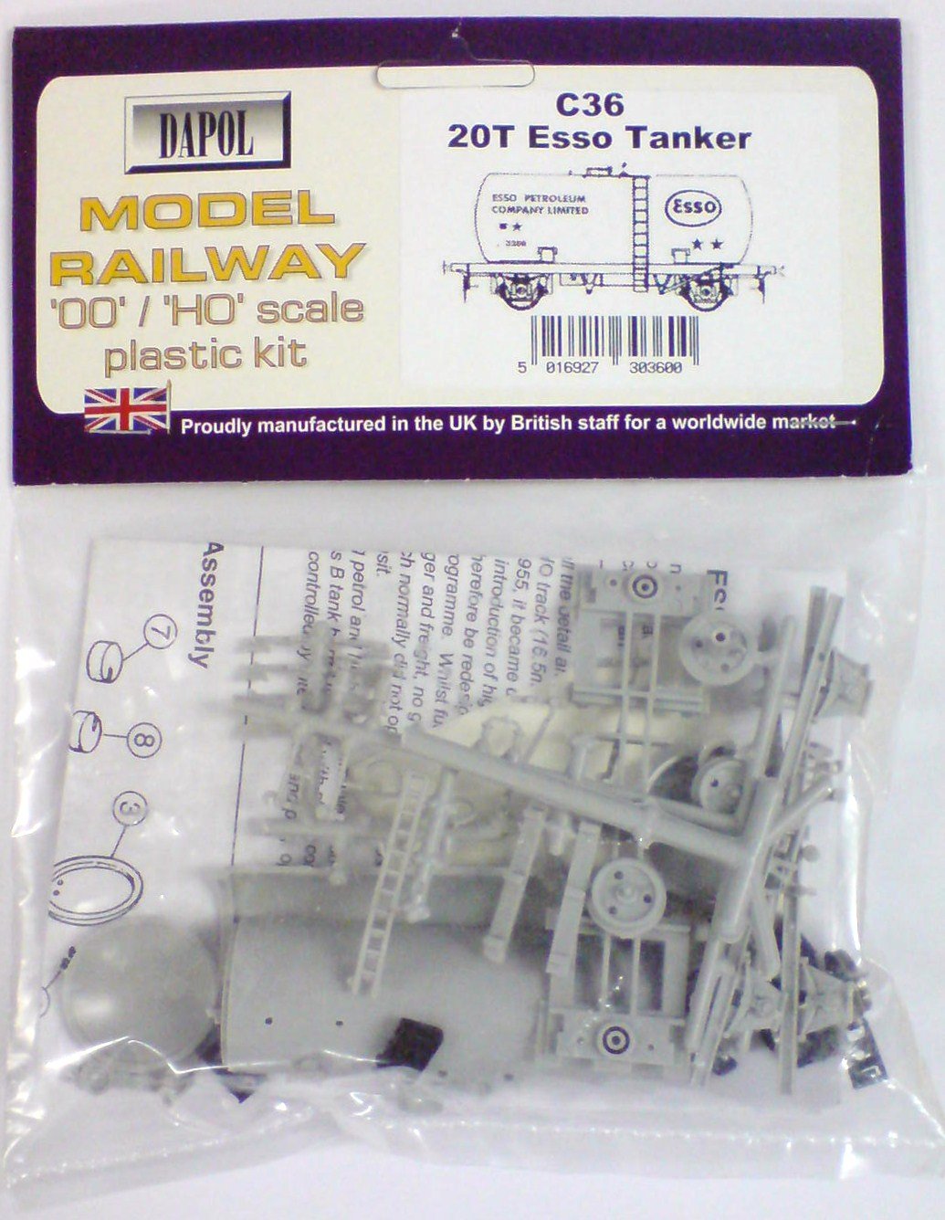 Dapol Model Railway 20 Ton Esso Tanker Plastic Kit - OO Scale 1/76