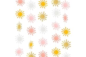 LETJOLT Sunshine Decor First Trip Around The Sun Garland Decorations Sunny Banner Theme Birthday Party Supplies Pink White Baby Shower Decorations Hanging Nursery 1st Birthday Party 2 pcs