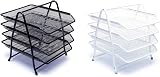 EXERZ Mesh Letter Trays 4-Tier Desk Organiser Free Standing File Rack view 7