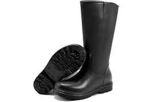RIUETAR Rain Boots for Men, Comfort Waterproof Rubber Boots Mens Durable Anti-Slip Mud Garden Boots for Hunting Gardening Farming Fishing, Wide Calf Raining Shoes Outdoor Work Boots