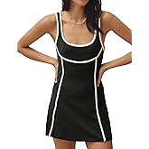 Athlisan Womens Athletic Tennis Dress Sleeveless Built in Shorts Summer Workout Scoop Neck Mini Dress