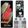 OLED Galaxy S21 Ultra Screen Replacement for Samsung S21ultra 5G Display Touch Screen Digitizer Assembly SM-G998U SM-G998U1 G998B LCD Support Fingerprint (with Black Frame+Tools)