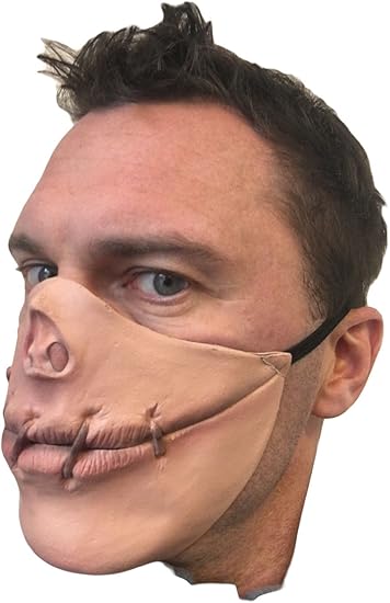 Speak No Evil Bocca Cucita Maschera Mezzo Volto By Rubber Johnnies Latex Halloween Horror Amazon It Cancelleria E Prodotti Per Ufficio